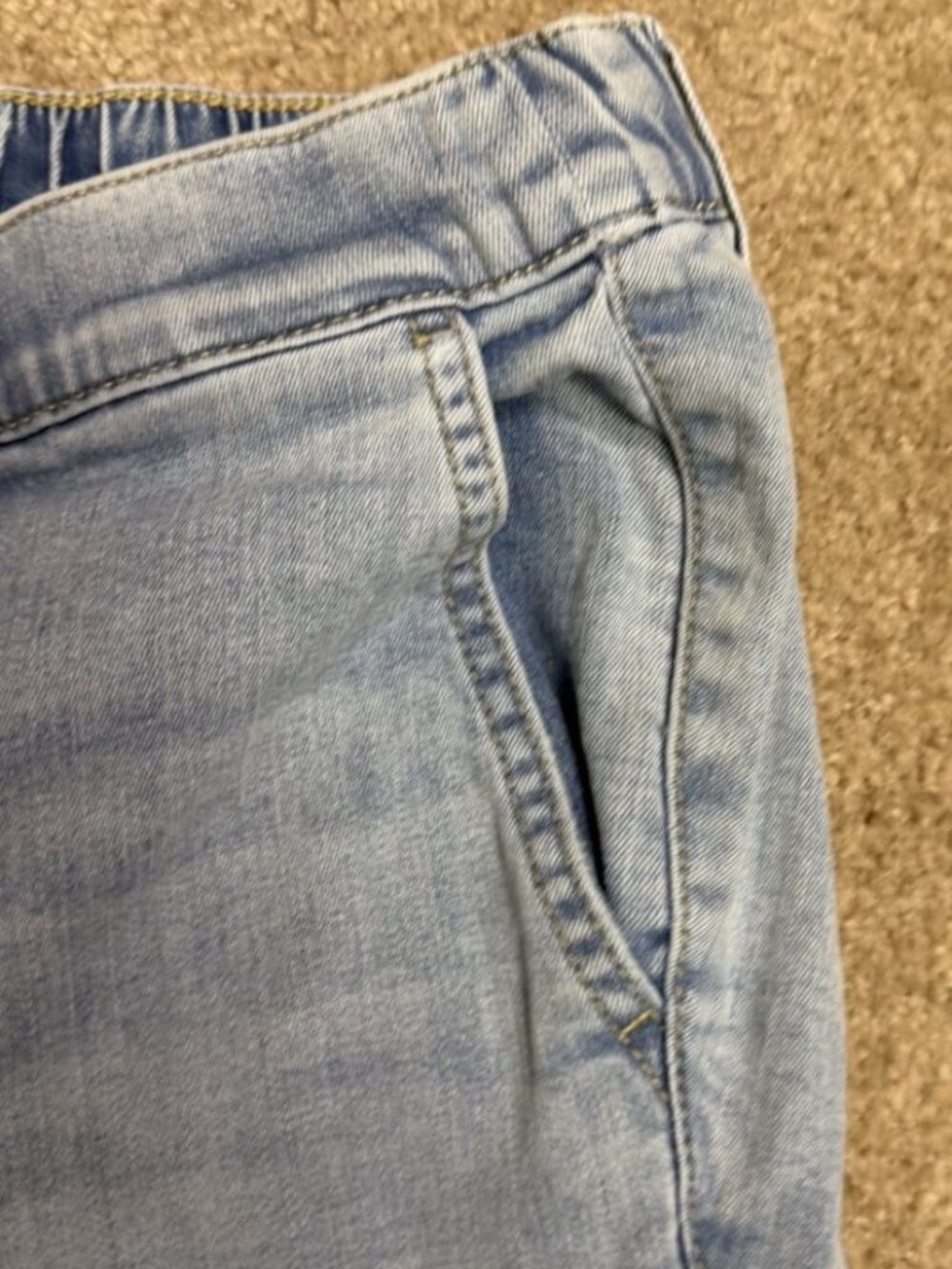 Torrid Size 3 Jean Shorts 22 / 24 Light Wash Drawstring Waist 6" Inseam - Picture 3 of 6